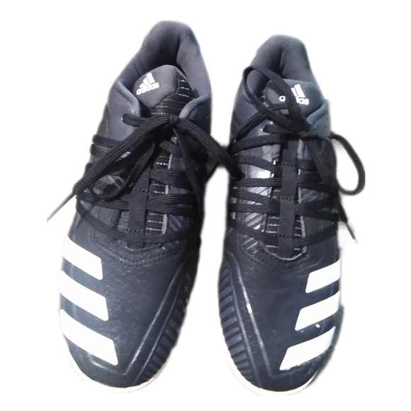 adidas Other - Men's Boy's Adidas Baseball Cleats Three Stripe Life Size 4.5 Black White